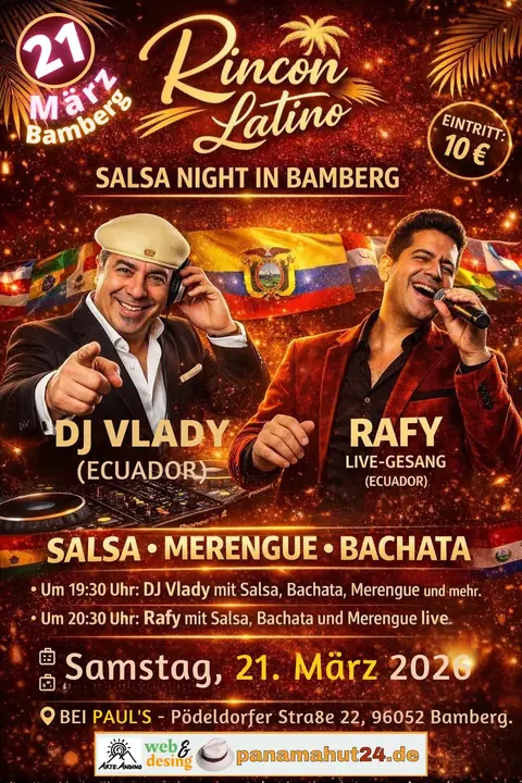 DJ Vlady und Sänger Rafy bei der Salsa Night in Bamberg